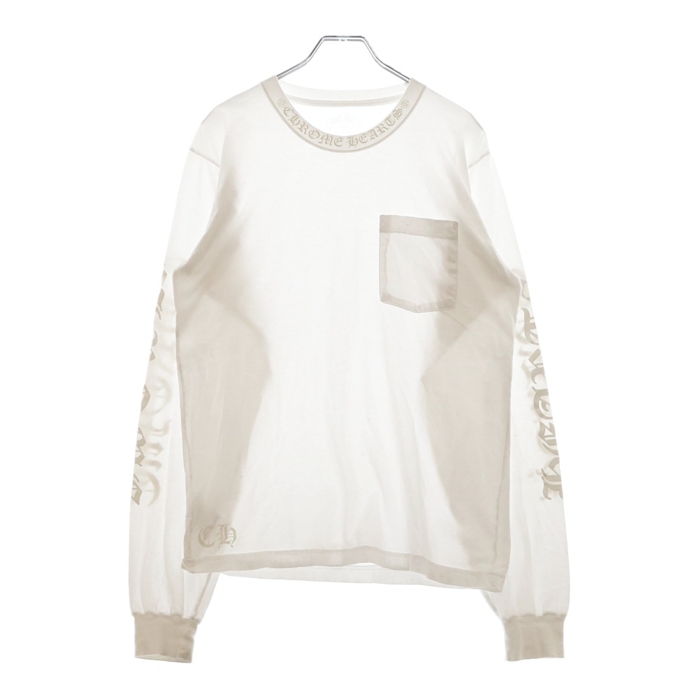 CH T-Shirt ネックロゴプリント半袖Tシャツ カットソー ホワイト Aランク