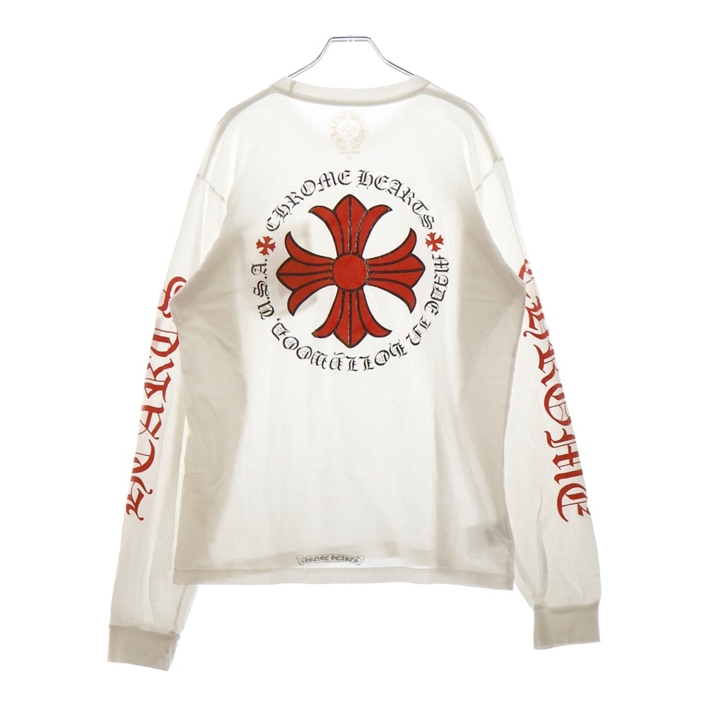 Red Cross L/S Tee クロムハーツ レッドクロスロングスリーブTシャツ 長袖カットソー ホワイト Bランク