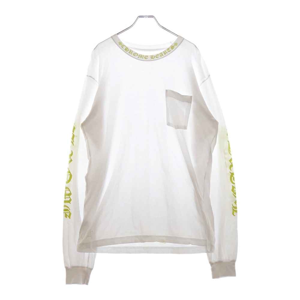 Neck Logo L/S TEE ネックロゴロングスリーブ長袖Tシャツ ホワイト/イエロー Aランク