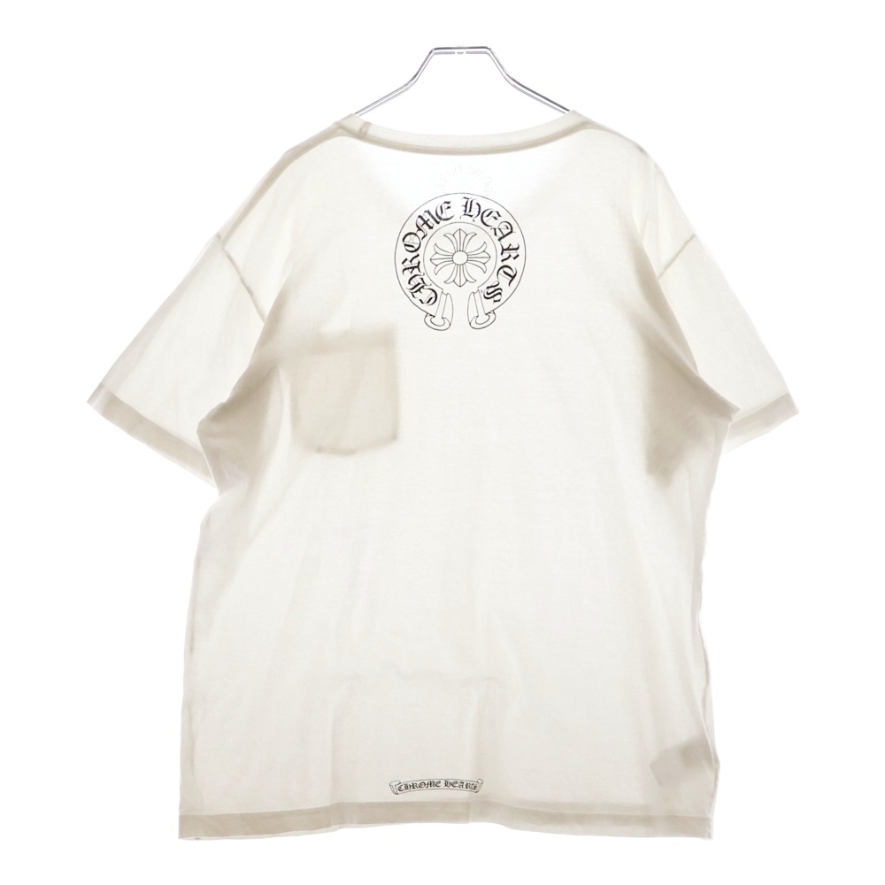 NECK LOGO TEE ネックロゴプリント クルーネック ホースシューロゴバック 半袖Tシャツ カットソー ホワイト Bランク