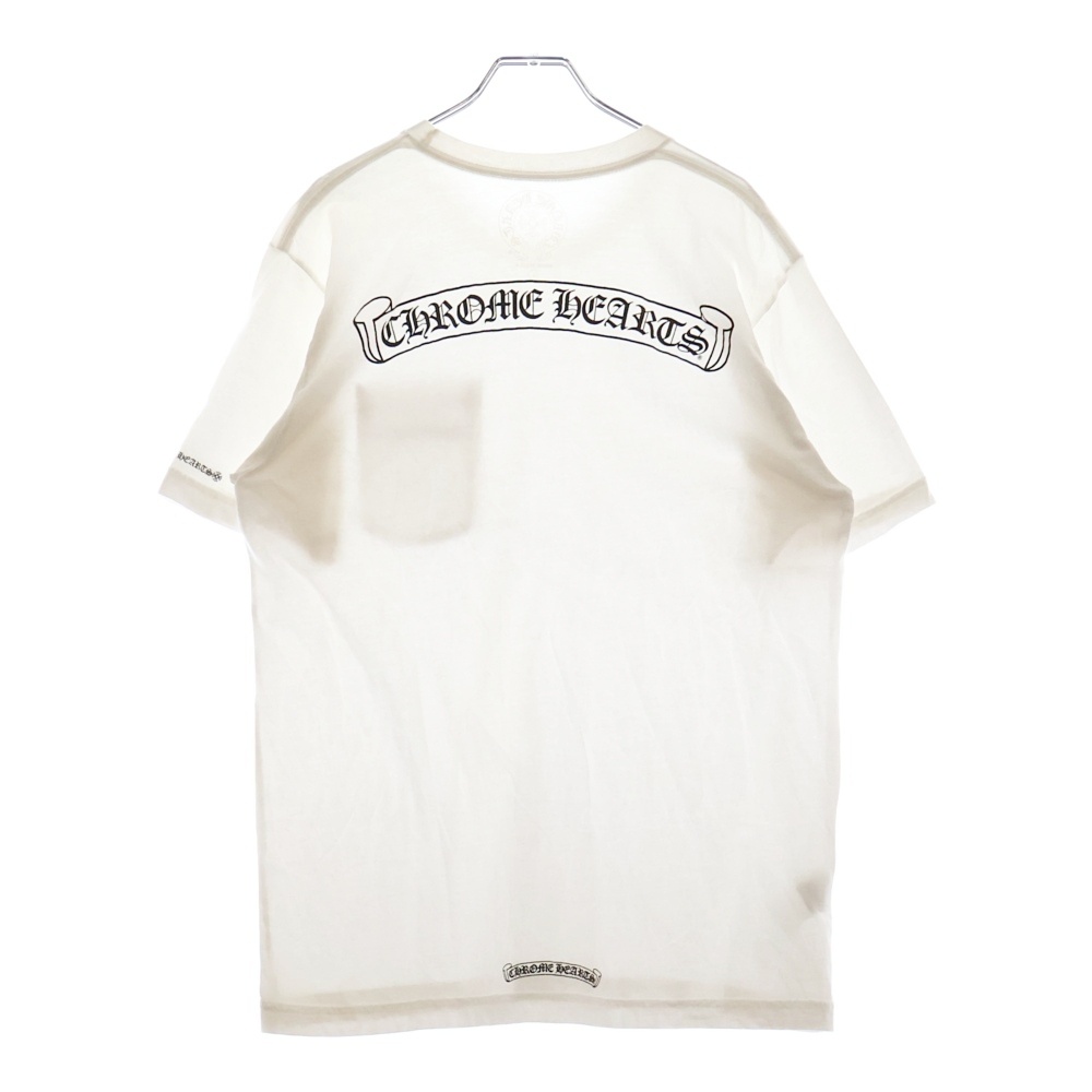CH T-SHRT 1 バックスクロールラベルプリント 半袖Tシャツ カットソー ホワイト Aランク