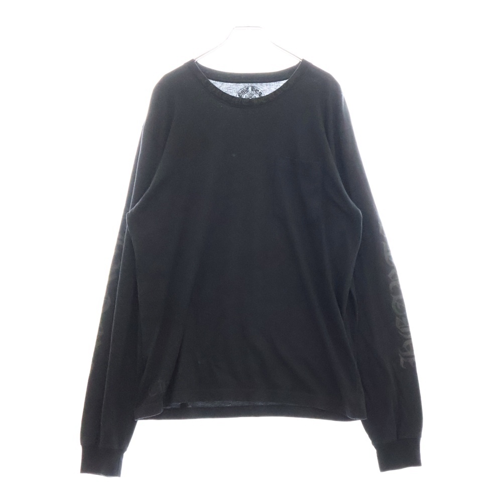 CH L S 1 NECK LOGO ネック ロゴプリント 長袖Tシャツ ロングスリーブカットソー ブラック Aランク