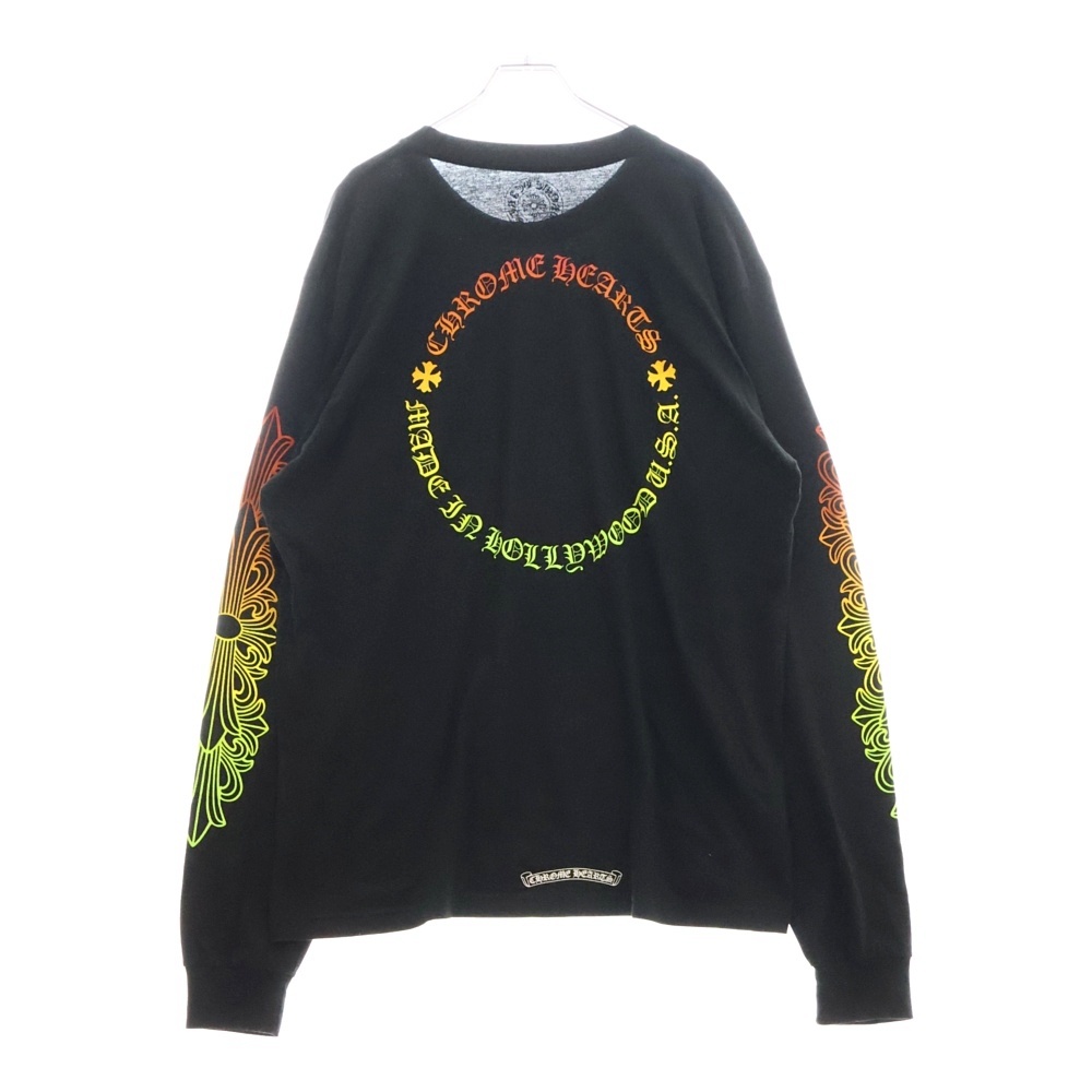 CH L/S T-SHIRT フローラルプリント長袖Tシャツ ロンT ブラック Aランク