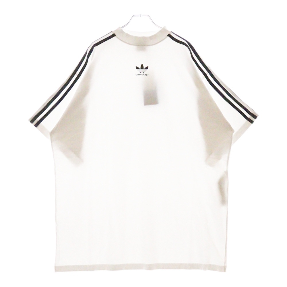 23SS ×adidas Stripe Tee 3ストライプロゴプリント半袖Tシャツ ホワイト 739101 TNVA6 Sランク