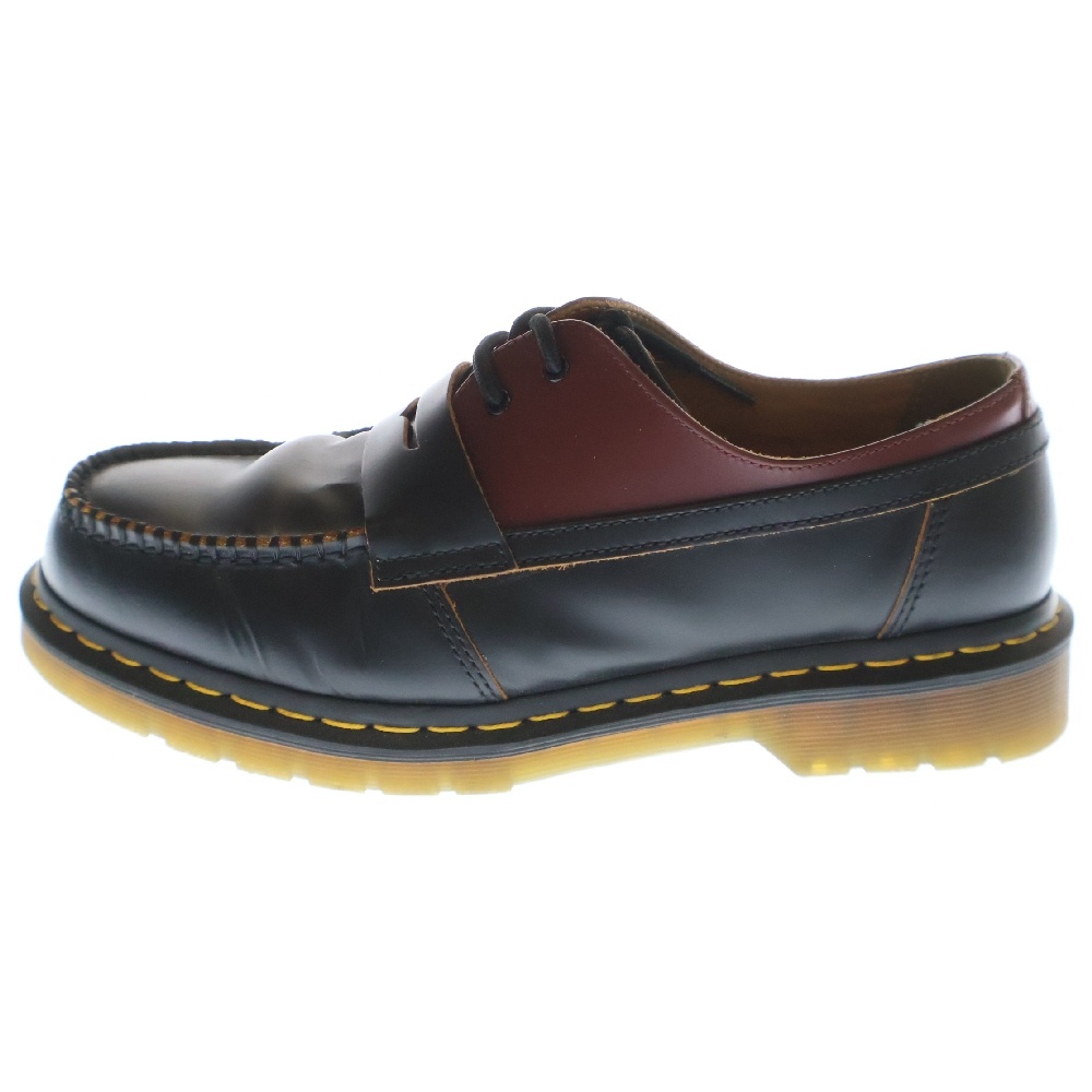 ×MM6 Maison Margiela 1461 PENT. MM6 ドッキングデザイン レザー ドレスシューズ ブラック/バーガンディ UK8 Bランク