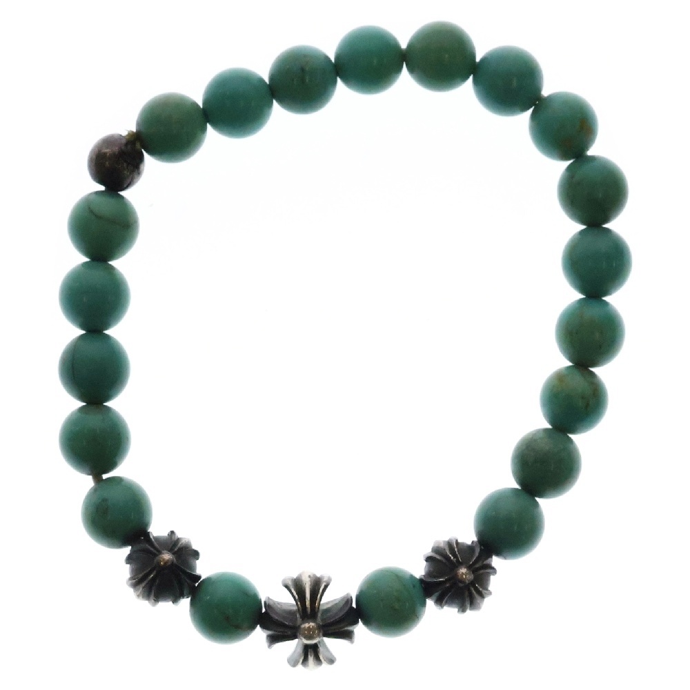 BEAD 8mm ターコイズ ビーズ ブレスレット ターコイズ/シルバー Bランク