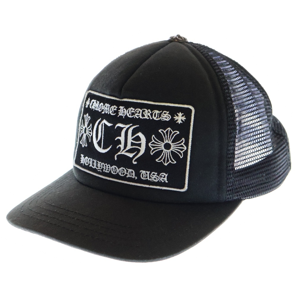 TRUCKER CAP トラッカーキャップ CHロゴパッチクロスボール付メッシュキャップ 帽子 ブラック Bランク