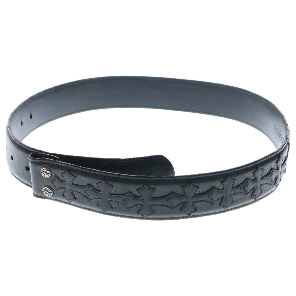 1.5 STRAP CEMETERY 1.5inch セメタリークロスパッチ ストラップレザーベルト ブラック Bランク