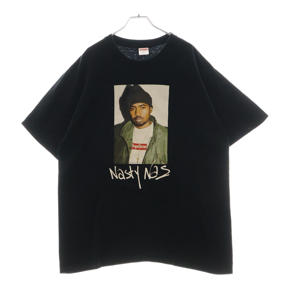 17AW Nasty Nas Tee ナズティーナズ プリント半袖Tシャツ カットソー ブラック Bランク
