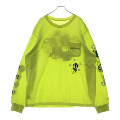 22AW×MATTY BOY PRO CHAIN GAME HRDWR GRN LS マッティボーイ チェーンゲーム プリント長袖Tシャツ ライムグリーン Aランク