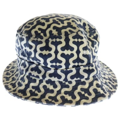 21SS Warp Jacquard Logos Denim Crusher ワープジャカードロゴ デニムクラッシャー バケットハット インディゴブルー Bランク
