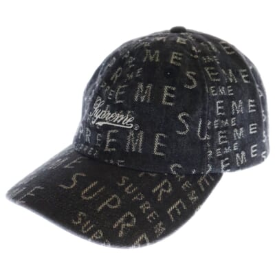 21SS Warp Jacquard Logos Denim 6-Panel ワープジャカードロゴ デニム6パネルキャップ ブラック Aランク