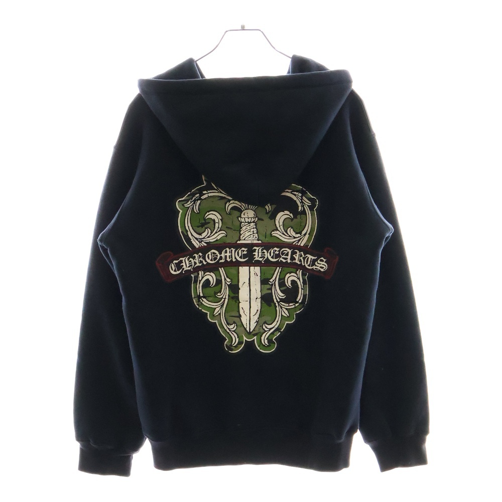 OLD Dagger Zip Hoodie オールドモデル ダガープリント 裏地サーマル ジップパーカーパーカー フーディー ブラック Bランク