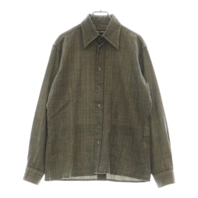03AW CLOSER期 グレンチェック ウール シャツジャケット グレー Bランク