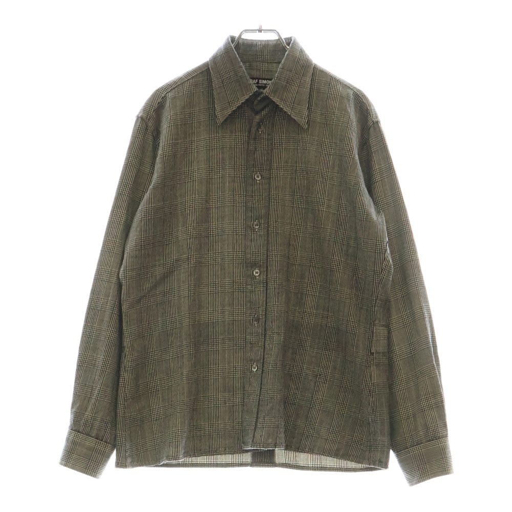 03AW CLOSER期 グレンチェック ウール シャツジャケット グレー Bランク