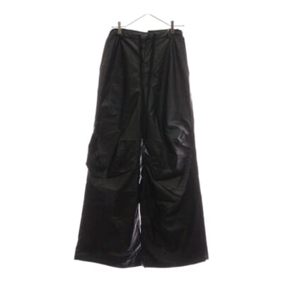 24AW フェイクレザー ワイドトラウザーパンツ ブラック S52KA0510 S53057 Bランク