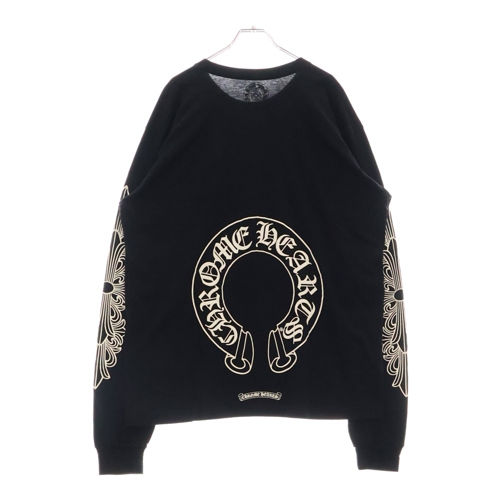 CH L S 1 ホースシューバックプリント長袖Tシャツ カットソー ブラック Aランク