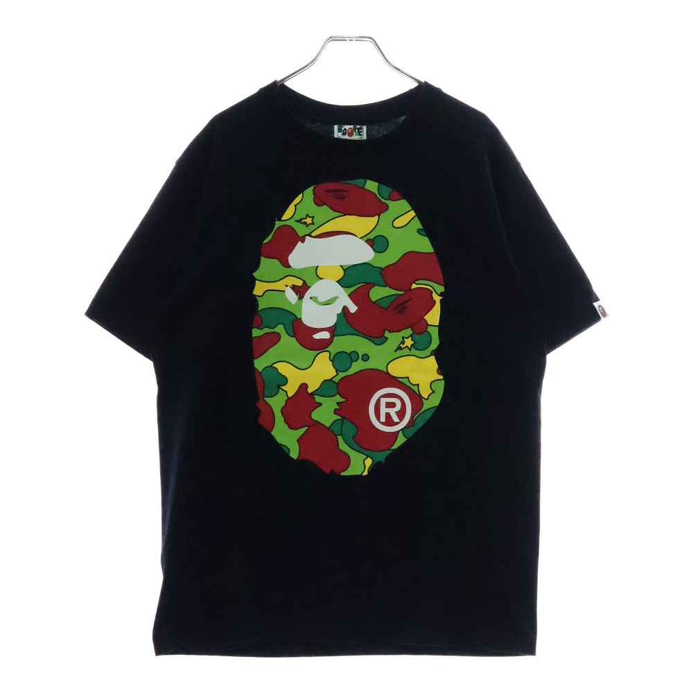Sta Camo Big Ape Head Tee カモ柄エイプヘッド プリント半袖Tシャツ カットソー ブラック 001TEH801030M Bランク