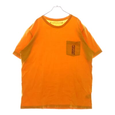 Vertical Logo Tee ヴァーティカルロゴ 胸ポケット 半袖クルーネックTシャツカットソー マスタード Cランク