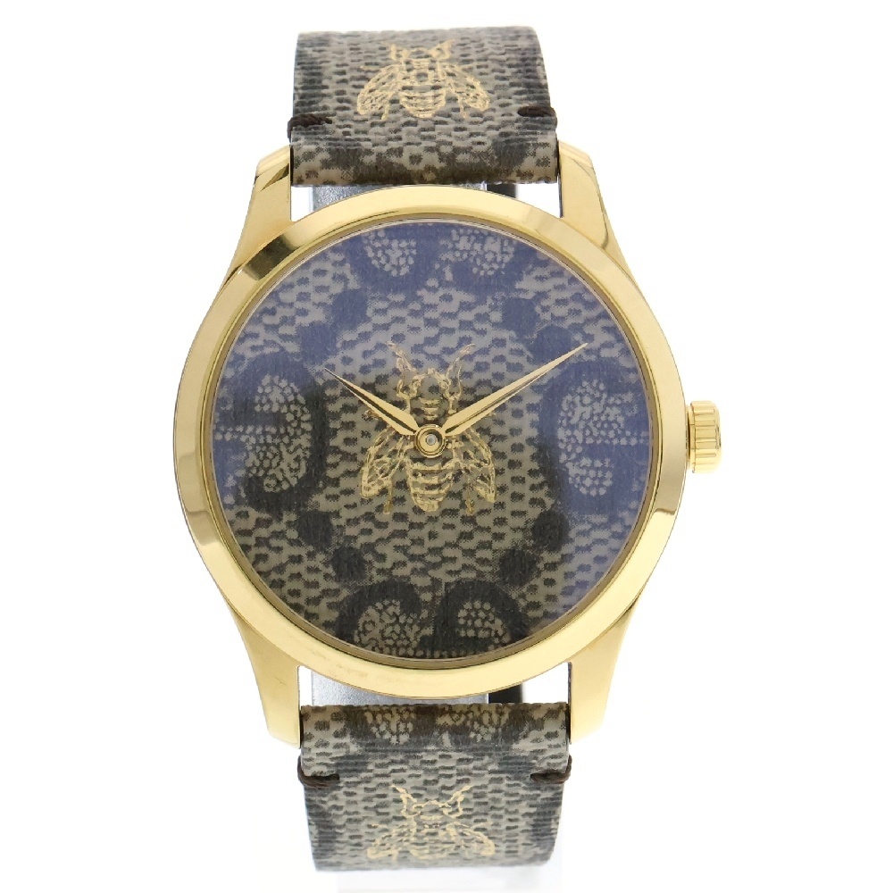 G-TIMELESS Bee Watch YA1264068 Gタイムレス ビー 腕時計 クォーツ時計 ブラウン Bランク