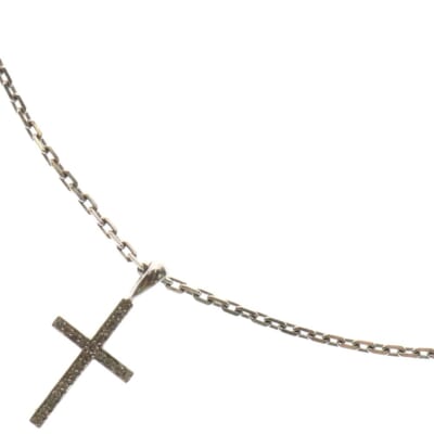 18KWG スティンガークロス ネックレストップ チェーンネックレス ホワイトゴールド Bランク