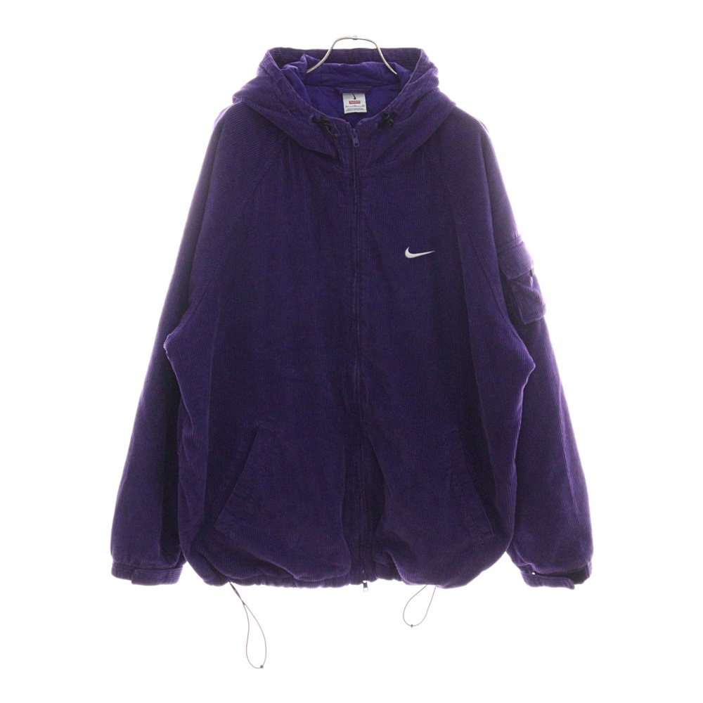 22SS ×NIKE Arc Corduroy Hooded Jacket ナイキ アーチロゴコーデュロイフーデッドジャケット パープル DM1772-506 Aランク