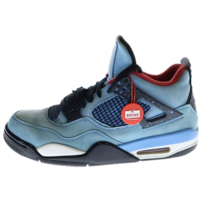 ×TRAVIS SCOTT AIR JORDAN 4 RETRO CACTUS JACK 308497-406 トラヴィススコット エアジョーダン4 レトロ ハイカットスニーカー シューズ ブルー US10.5/28.5cm Bランク