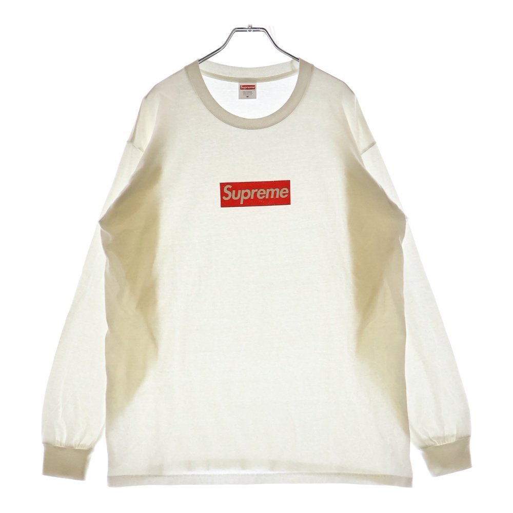 20AW Box Logo L/S Tee ボックスロゴ クルーネック長袖Tシャツカットソー ロングスリーブ ロンT ホワイト Bランク