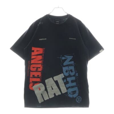 フロントロゴプリント半袖カットソー 半袖Tシャツ ブラック Bランク