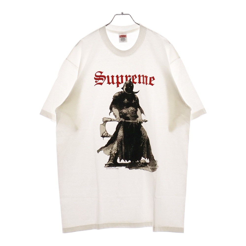 24AW Frank Frazetta Destruction Tee フランクフラゼッタ デストラクション プリント半袖Tシャツ クルーネックカットソー ホワイト Sランク