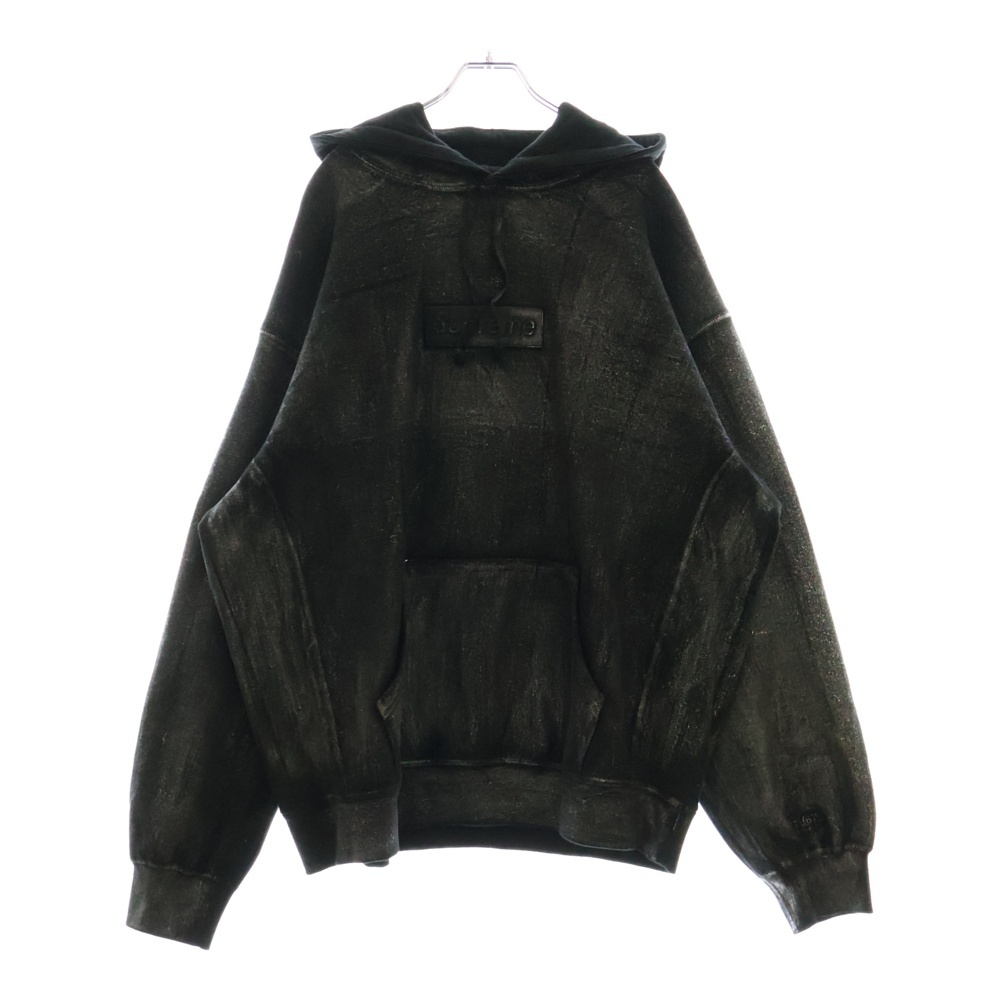 24SS ×MM6 Maison Margiela Foil Box Logo Hooded Sweatshirt エムエムシックス メゾンマルジェラ ホイル ボックスロゴ スウェット プルオーバーパーカー Aランク