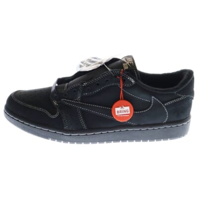 ×TRAVIS SCOTT AIR JORDAN 1 LOW OG SP DM7866-001 トラヴィススコット エアジョーダン1 ブラックファントム ローカットスニーカー ブラック US8.5/26.5cm Sランク