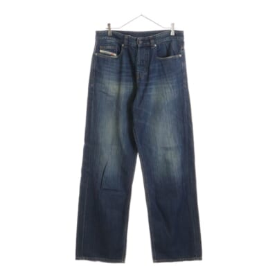 2001 D-MARCO ウォッシュ加工 ストレート デニムパンツ インディゴ A11598 Bランク
