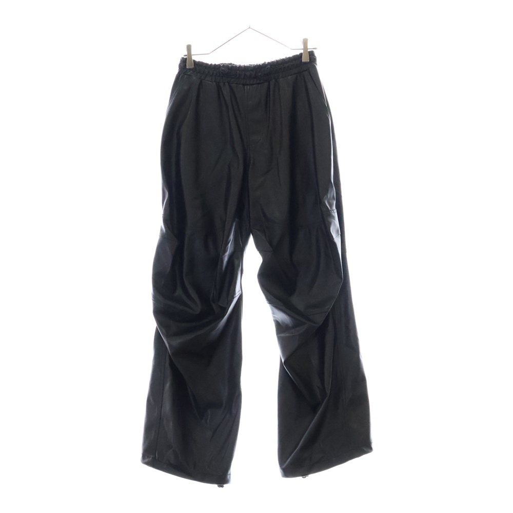 P-MARTY-LTHF フェイクレザー ルーズフィットカーゴパンツ ブラック A13902 Aランク