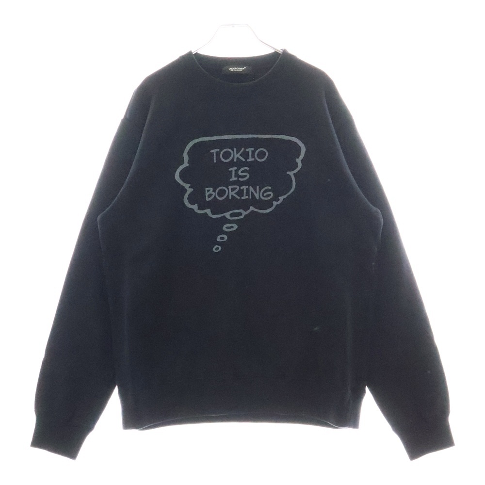 24AW BORDEAUX TOKIO IS BORING プリント スウェットトレーナー ネイビー UC2D4891-3 Sランク