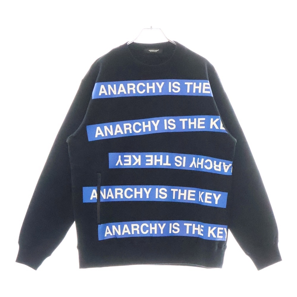 24AW ANARCHY IS THE KEY プリント スウェットトレーナー ブラック UC2D4802-6 Sランク