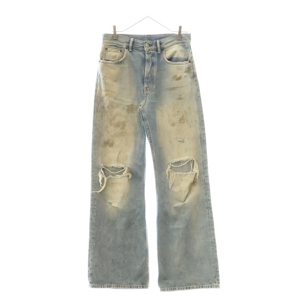 2021 penicillin ルーズフィットジーンズ ダメージ加工 ペニシリンデニムパンツ インディゴ レディース A00402 Bランク