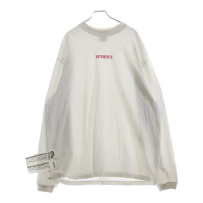 22SS ロゴラベル 長袖Tシャツ ホワイト カットソー Bランク