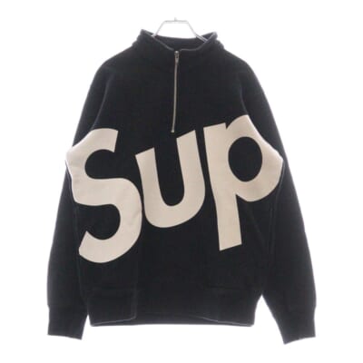 15AW Big Logo Half Zip Sweatshirt ビックロゴハーフジップスウェット ブラック Bランク