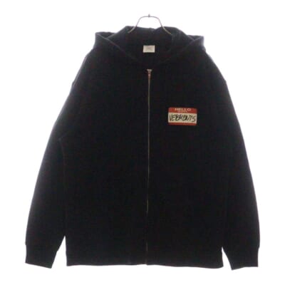 MY NAME IS VETEMENTS ZIP UP HOODIE マイネームイズヴェトモン ジップアップパーカー ブラック UE52TR420B Bランク
