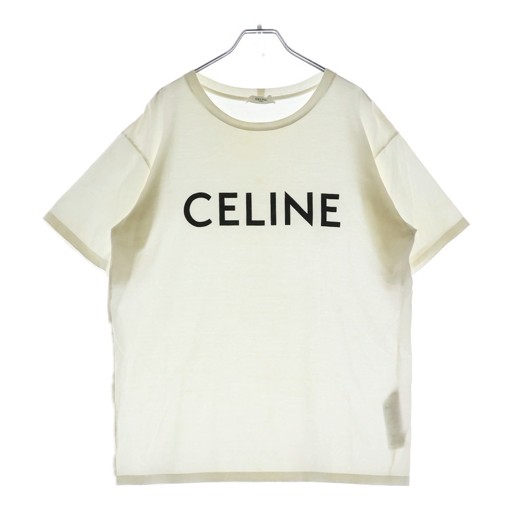 ルーズフィットロゴプリントクルーネック半袖Tシャツ カットソー 2X764671Q ホワイト Bランク