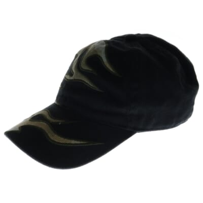 Baseball Cap With Camo Flames 6パネル ベースボールキャップ ブラック/カモフラージュ A15100 Bランク