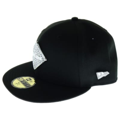 ×NEW ERA RHINESTONE EMBLEM 59FIFTY ベースボールキャップ ブラック FCRB-240144 Aランク