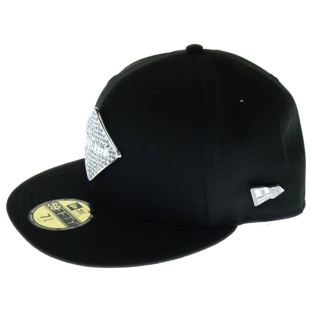 ×NEW ERA RHINESTONE EMBLEM 59FIFTY ベースボールキャップ ブラック FCRB-240144 Aランク