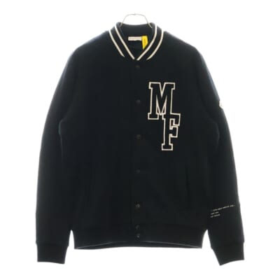 23AW ×FRAGMENT ZIP UP CARDIGAN ×フラグメント フロントワッペン スタジアムジャケット ブラック I209U8G00006 899OJ Bランク