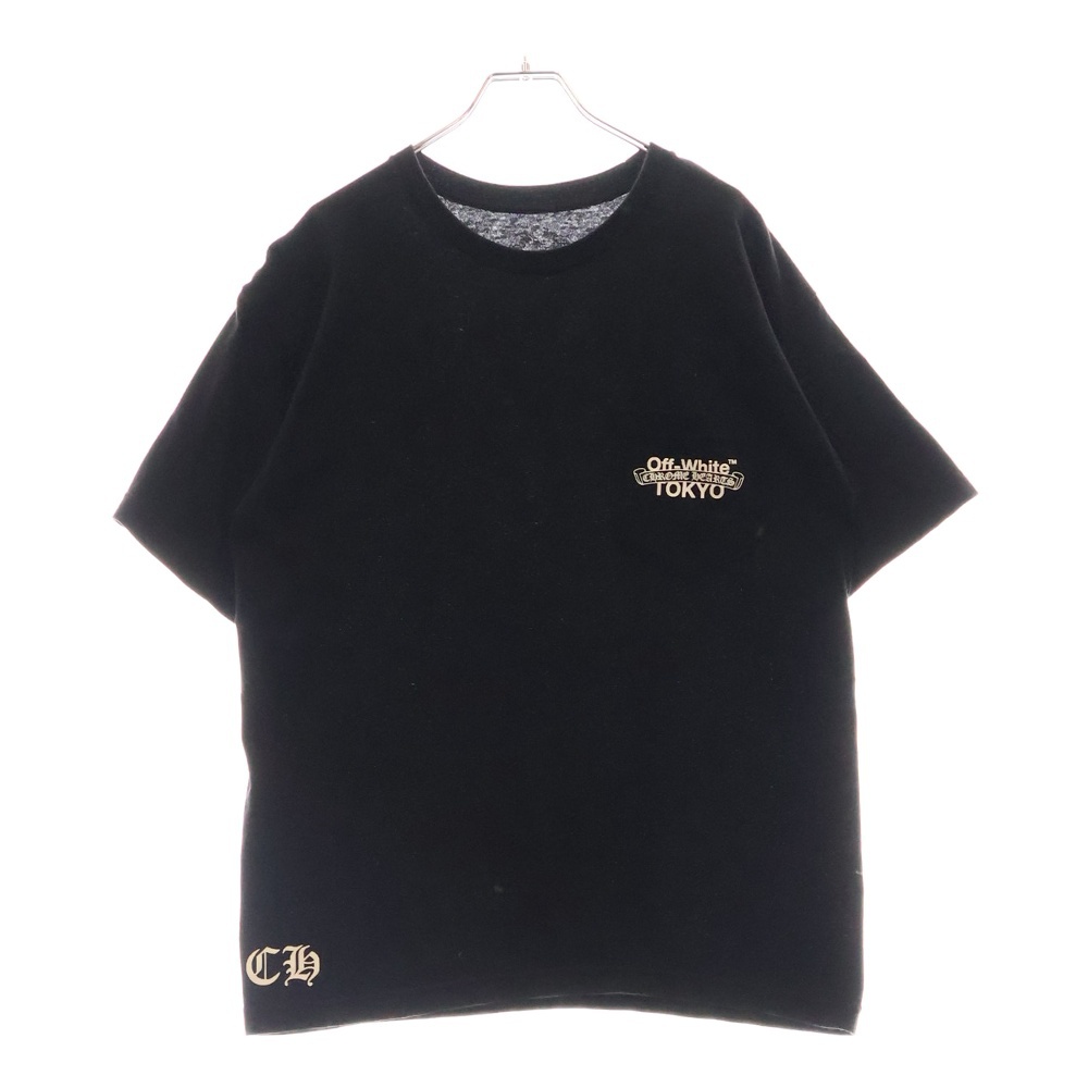 ×OFF-WHITE Tokyo Off White Tee オフホワイト 東京限定半袖Tシャツ バックスクロールラベルプリント ブラック Bランク