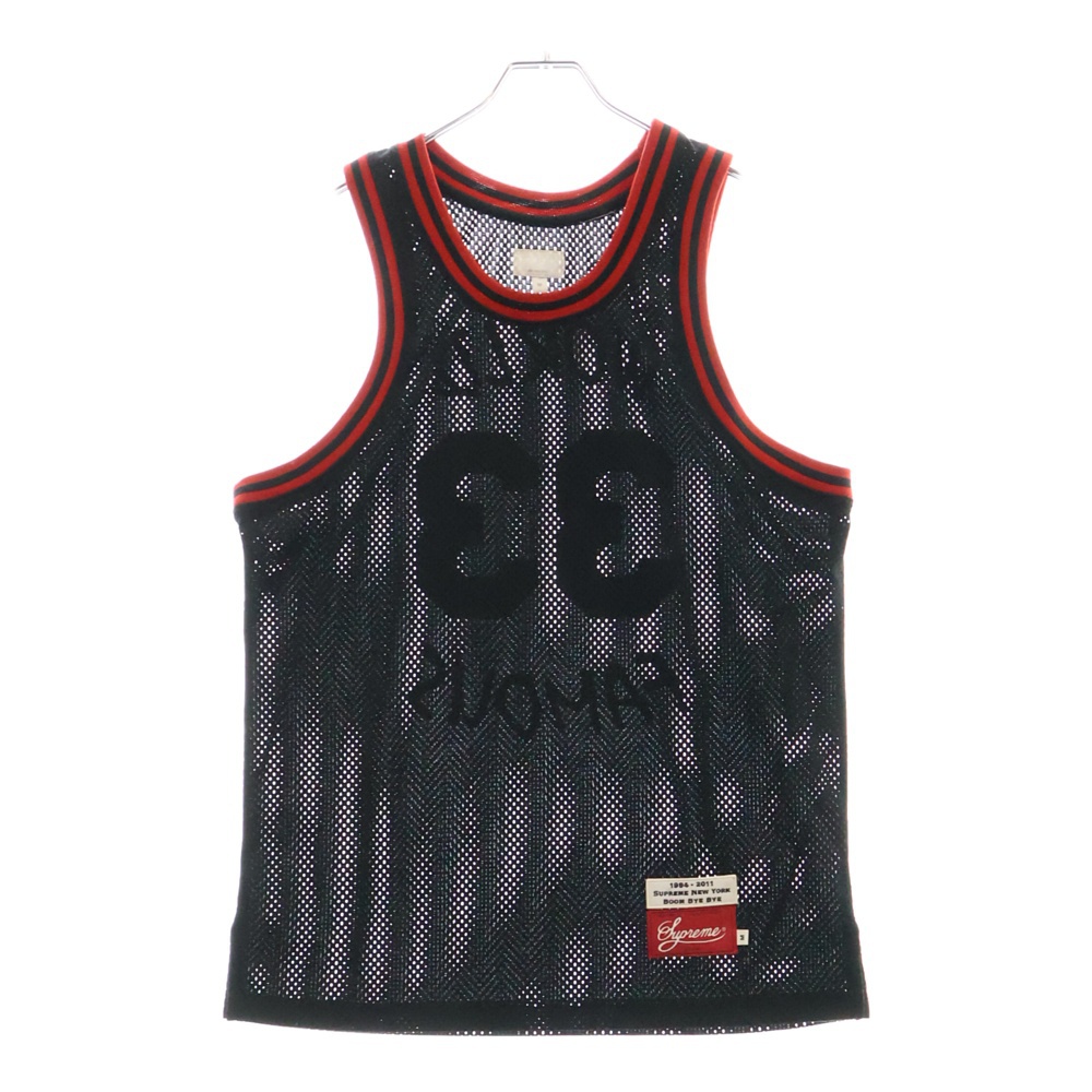 11SS Basketball Jersey バスケットボールジャージー メッシュタンクトップ ノースリーブシャツ ブラック Sランク