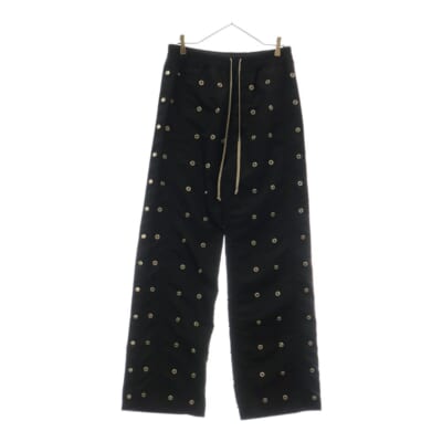 24SS PUSHER PANTS スタッズ装飾 ナイロンプッシャーパンツ ブラック DU01D1393-BRES2 Sランク