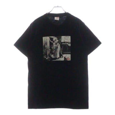 18AW Mike Kelley Hiding From Indians Tee マイクケリー ハイディング フロム インディアンズ フロントプリント クルーネック 半袖Tシャツ カットソー ブラック Bランク
