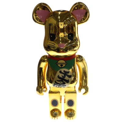 BE@RBRICK 招き猫 開運 金メッキ 1000% ベアブリック フィギュア 人形 ゴールド Aランク